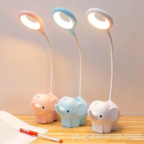 Lâmpada de mesa de elefante de temperatura de cor ajustável